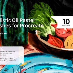 Oil Pastel Texture Brushes for Procreate - Realistic Digital Brushes
