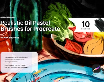 Oil Pastel Brushes for Procreate – Realistic Texture Brush Set for Digital Art