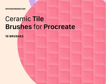 Procreate Ceramic Tile Texture Brushes – Architectural & Interior Design Art Set