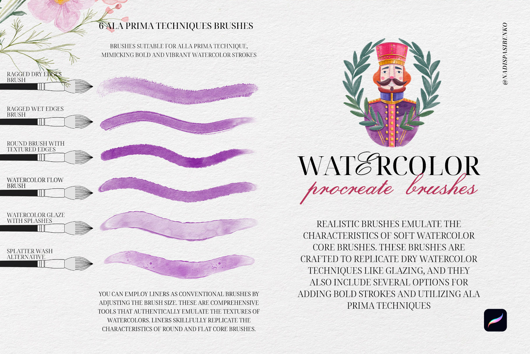 Realistic Watercolor Brushes for Procreate: Painting Kit (digital ...