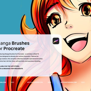 Anime and Manga Brushes for Procreate | Ink, Hair, Liner & Character Tools | Digital Download
