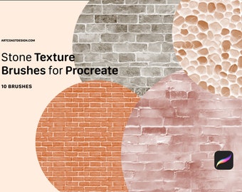 Procreate Stone Bricks Texture Brushes - Painting Kit for Procreate - iPad Brushes - Painting Brushes - Color Palette - Digital Download