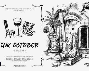 Procreate Fineline Brushes | Ink, Pen, Lineart, Calligraphy | Digital Download