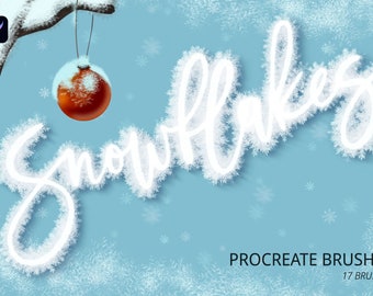Snowflakes Procreate Brushes Winter Brushes Snow Snowflakes Stamps