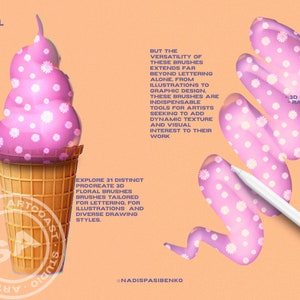 Procreate 3D Bubble Text Effect Floral Brushes | Clipart & Drawing Tools | Digital Download - Procreate Kit