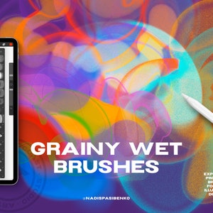 Grainy Procreate Brushes | Bubble & Spray Brush Set for Lettering | Digital Download