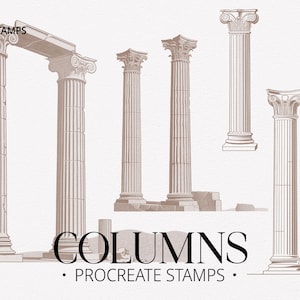 Procreate Column Stamp Brushes Greek Nordic Designs, Procreate Stamp Brushes