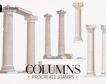 Procreate Column Stamp Brushes – Greek & Nordic Architectural Designs
