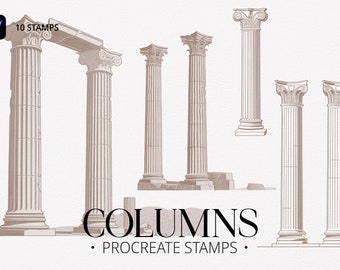 Column Stamp Procreate Brushes - Painting Kit for Procreate - iPad Brushes