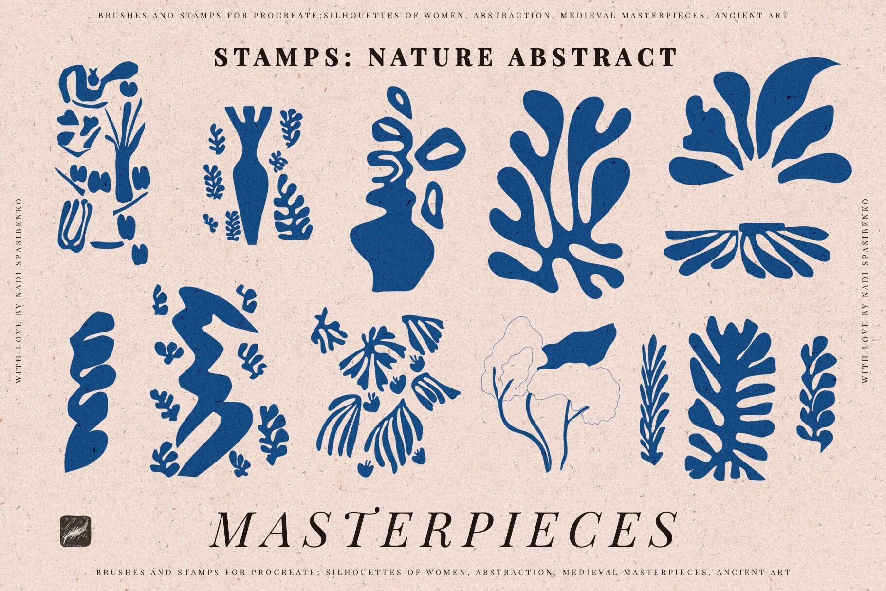Masterpieces: Procreate & Photoshop Stamps | Character Creation Brushes ...