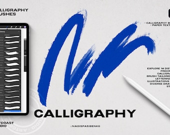 Procreate Calligraphy Brushes: 15 Dynamic Lettering Brushes (Digital Download)