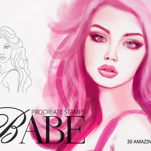 Procreate Faces, Portrait Beautiful Girls Stamps for Procreate Create Characters, Procreate Brushes