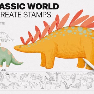 Jurassic World Procreate Stamps & Grids Create Characters - Etsy