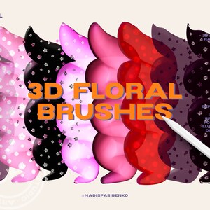 Procreate 3D Bubble Text Effect Floral Brushes | Clipart & Drawing Tools | Digital Download - Procreate Kit