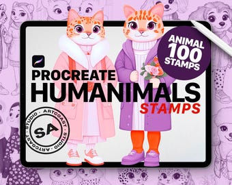 Humanimals Procreate Stamps: 100 Animal-Human Fusion Brushes (Digital Download)