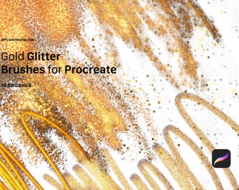 Gold Glitter Procreate Brushes Gold Dust Liner