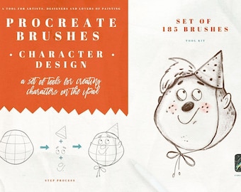 Procreate Brushes: 185 Character Design Stamps (Digitaler Download)
