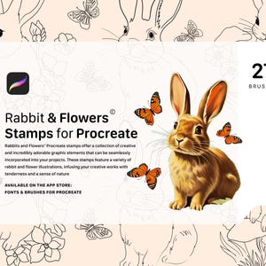 Procreate Rabbit Stamps - iPad Brushes - Painting Kit for Procreate - Digital Download