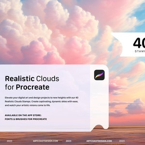 Procreate Realistic Clouds Sky Stamps, Procreate Brushes - Etsy