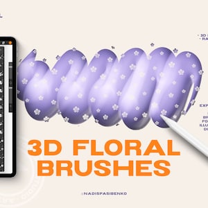 Procreate 3D Bubble Text Effect Floral Brushes | Clipart & Drawing Tools | Digital Download - Procreate Kit