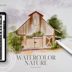Watercolor Custom Brushes for Procreate | iPad Watercolor Nature Brushes | Digital Download - Canvas Watercolor