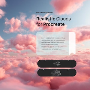 Procreate Realistic Clouds Sky Stamps, Procreate Brushes