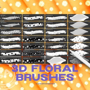 Procreate 3D Bubble Text Effect Floral Brushes | Clipart & Drawing Tools | Digital Download - Procreate Kit