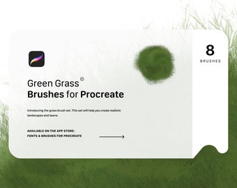 Procreate Grass Texture Brushes Glade Texture Greens for Landscapes