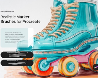 Realistic Marker Brushes for Procreate – Textured Brush Set for Drawing & Illustration