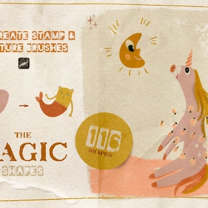 Procreate Magic Shapes Brushes - Create Characters - For Photoshop, Affinity & More