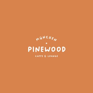 May include: White text on a burnt orange background reads "M&Uuml;NCHEN PINEWOOD CAFFE & LOUNGE"