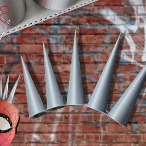 Handmade Cosplay Costume Spider-verse Spider Punk SPIDER-PUNK - Sew-In Spikes Mohican Mask DIY Hair Points Spider-man into the Spider-verse