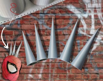 Handmade Cosplay Costume Spider-verse Spider Punk SPIDER-PUNK - Sew-In Spikes Mohican Mask DIY Hair Points Spider-man into the Spider-verse