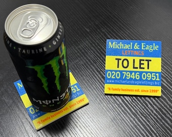 1x Stath Lets Flats Lettings Sign Coaster Sticks Sign Michael & Eagle Prop Funny Desk Decor Estate Agent Gift TV Comedy Replica