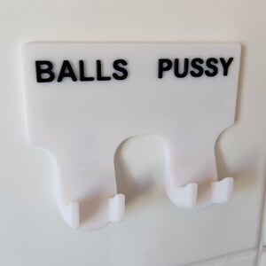 Balls and P*ssy Shaver Razor Holder Hook Novelty Bathroom Gift Him and Hers Shower Profanity Decor Curse Word Gifts Men Women Funny image 4