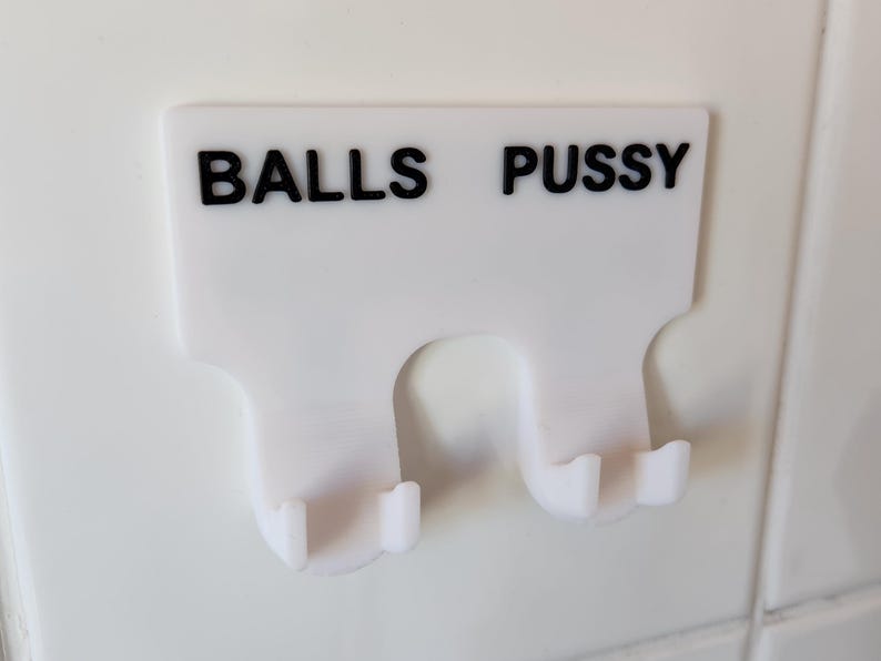 Balls and P*ssy Shaver Razor Holder Hook Novelty Bathroom Gift Him and Hers Shower Profanity Decor Curse Word Gifts Men Women Funny image 4