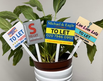 Stath Lets Flats Lettings Sign Mini Plant Pot Sticks Sign Michael & Eagle Smethwicks Live Love Lets American Let's Prop Funny Desk Gift