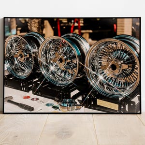 Three Lowrider Rims Photography Print