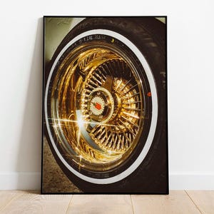 Lowrider Gold Rim on 35mm film/Cinestill Film/Lowriders on Film Print