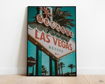 Las Vegas Print/ Las Vegas Wall Art/ Vintage Sign Print