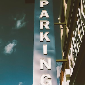 Fotografieafdruk van parkeerbord 35 mm filmfoto