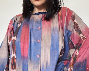 Vintage handwoven jacket, ethnic jacket, boho coat, tribal pattern jacket, unique retro piece
