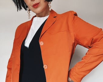 Vintage Jacke| Blazer | Unikat| nachhaltige Mode| 90er| orangene Jacke