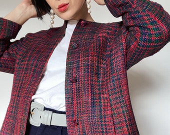 Vintage Blazer| Tartan Blazer aus 80er| Unikat| Karo| preloved| 90er/80er| Oversize| Sakko|karierter Blazer| Wollblazer|