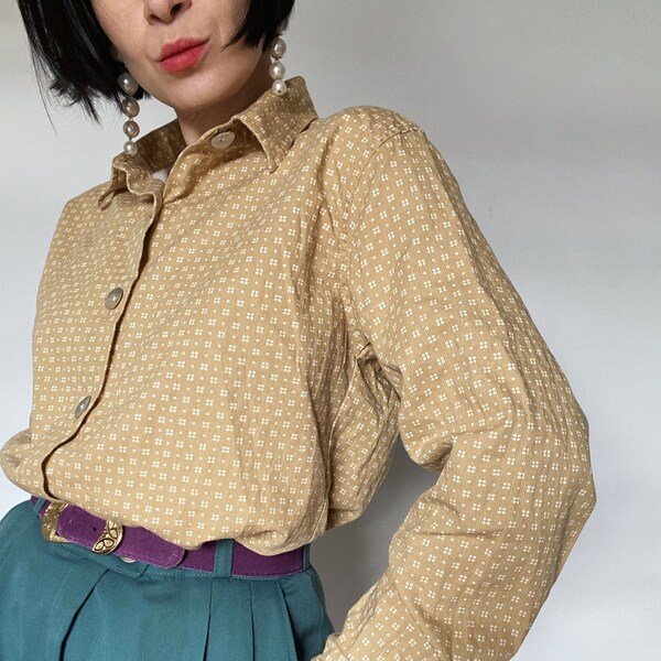 Vintage Bluse| Hemd Herbstbluse| Unikat| Nachhaltige Mode| Slowfashion
