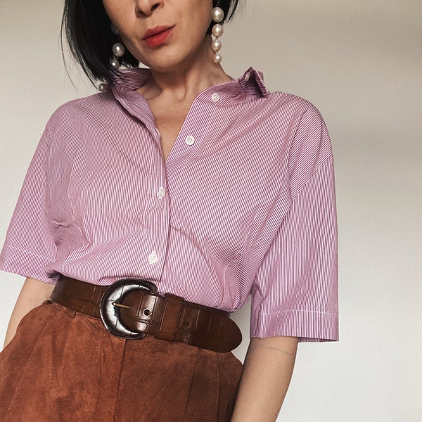 Vintage Bluse| 90er/80er| Romantische Bluse| Sommerbluse| Unikat| nachhaltige Mode| Nadelstreifen