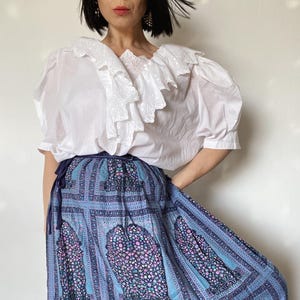 Vintage hippie maxi skirt | flower print | 70s 80s | unique | sustainable fashion | summer skirt