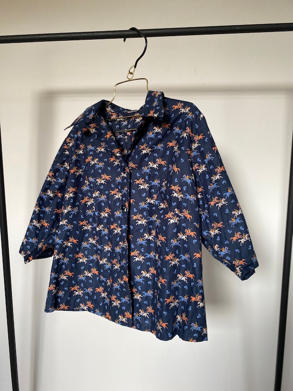 Vintage blouse 80s/90s| Postal pattern| Romantic … - image 8