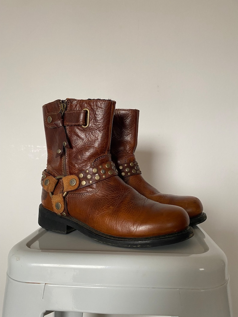 Vintage Harley-Davidson Boots Vintage Boots Biker Boots Cowboy Boots Leather boots image 10