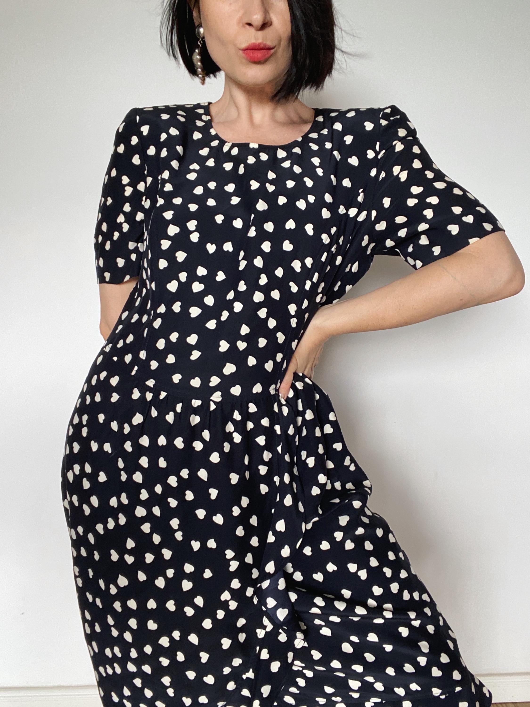 Akris, Vintage AKRIS Kleid Seidenkleid| 00er Kleid| rare| 100% Silk| Herzen Muster